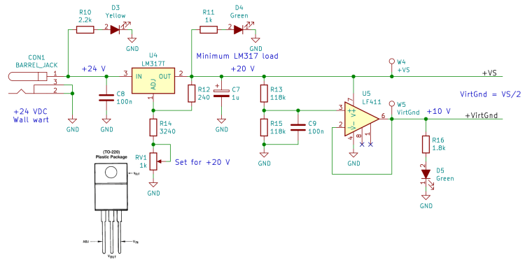 60 kHz Preamp - power supply - Kicad schematic