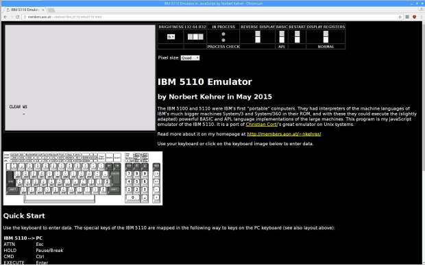 IBM 5110 Emulator - Javascript on Raspberry Pi