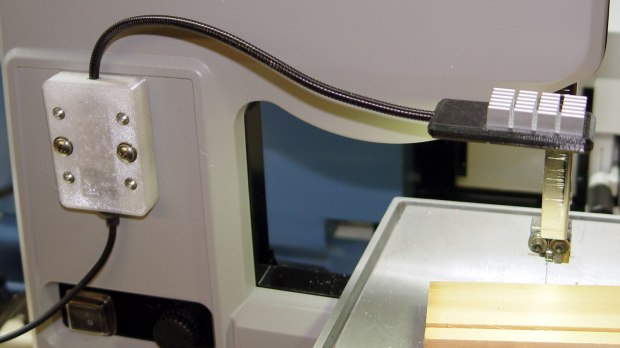 USB Gooseneck Mount - on bandsaw