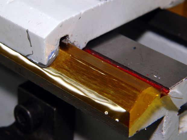 Tailstock way repair - V groove on tape