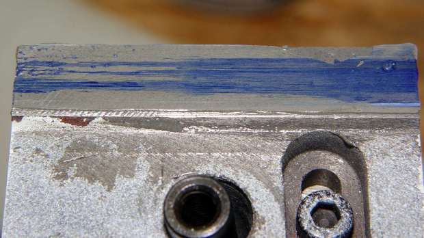Tailstock way repair - flat epoxy blued