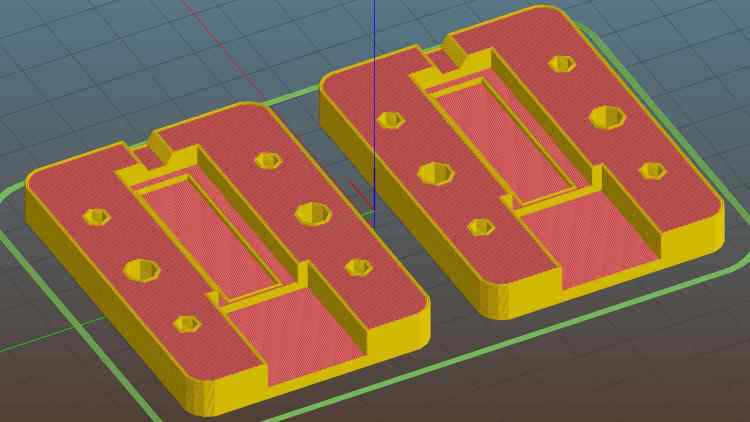 USB Gooseneck Connector Mount - Slic3r preview