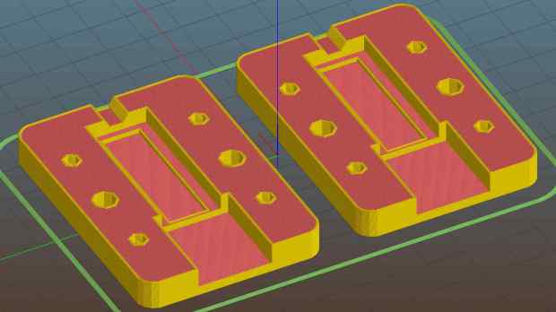 USB Gooseneck Connector Mount - Slic3r preview