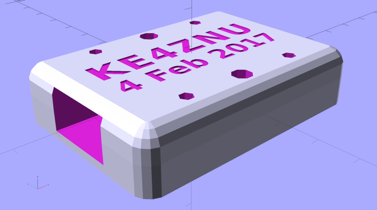 USB Gooseneck Connector Mount - solid model - rounded top