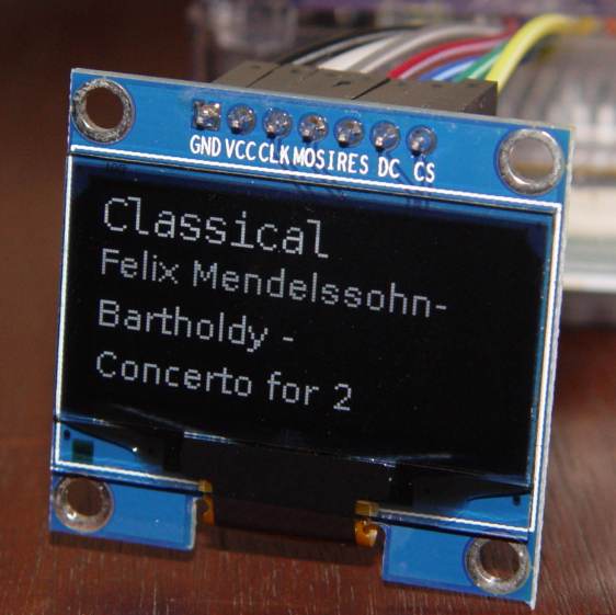 RPi OLED Display - white on black