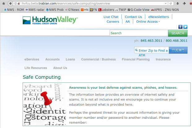 HVFCU - Safe Computing - sketchy URL