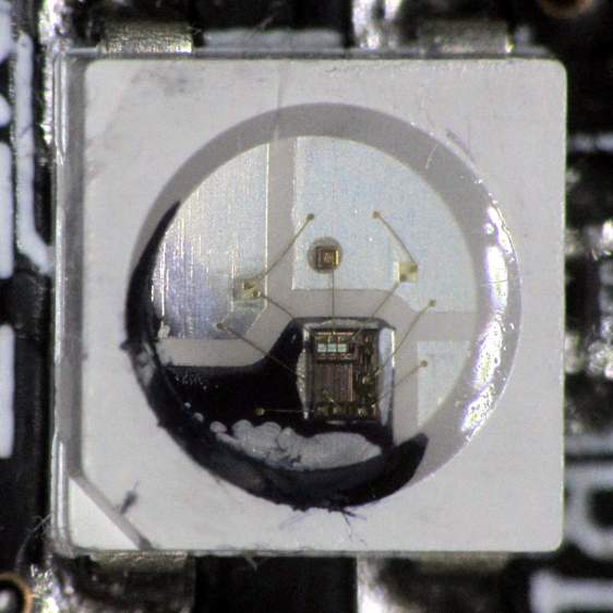 WS2812 LED - test array failure 1 - ink test
