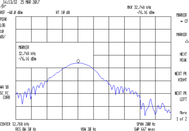 Quartz Resonator 32.765 kHz - 34.6 pF
