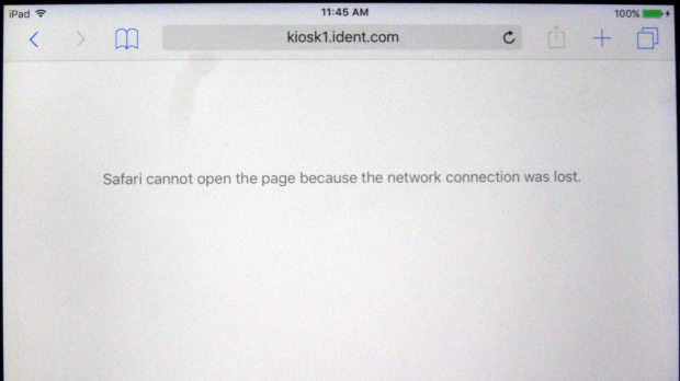 Dentist iPad sign-in - network fail