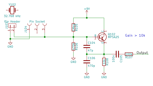 Quartz resonator - Colpitts oscillator - schematic