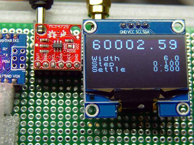 White 1.3 inch OLED on crystal tester