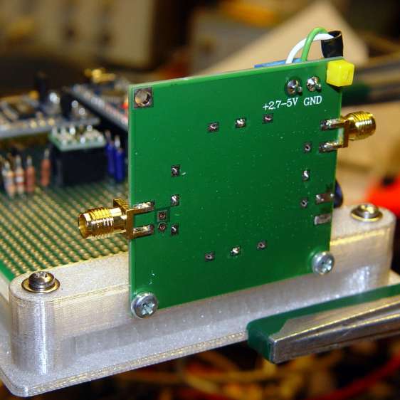 AD8310 module bracket on proto board holder - solder side