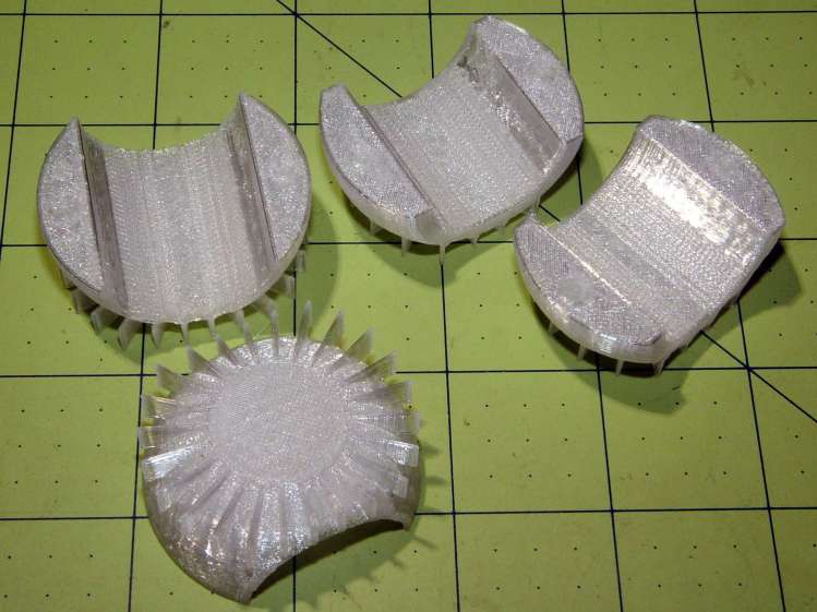 Flashlight Ball Mount - flattening fins