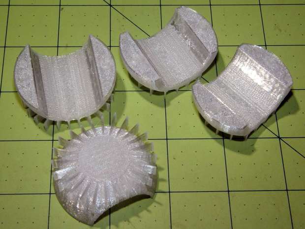 Flashlight Ball Mount - flattening fins