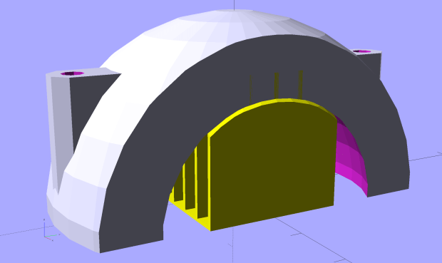 Fairing Flashlight Mount - Clamp - build view - solid model