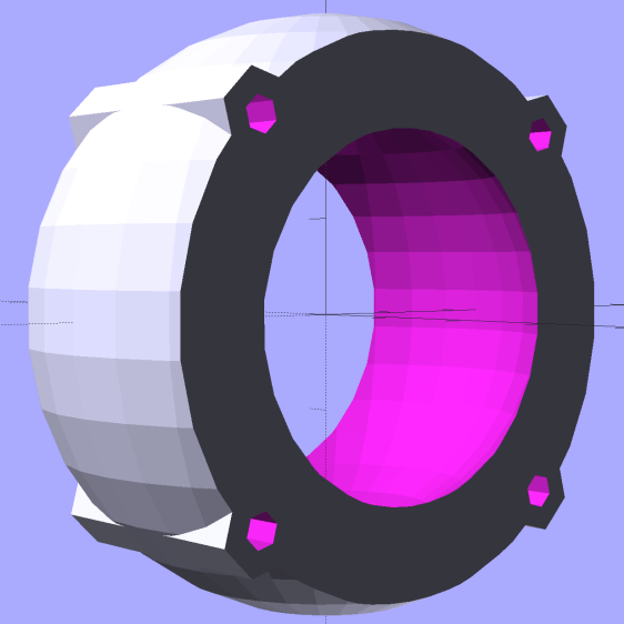 Fairing Flashlight Mount - Clamp - Front Back split - solid model