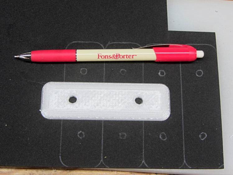 Black foam layout with ceramic fabric pen