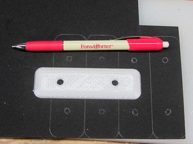 Black foam layout with ceramic fabric pen