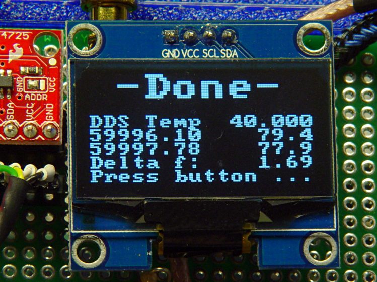 LF Crystal Tester - OLED test summary - Resonator 0