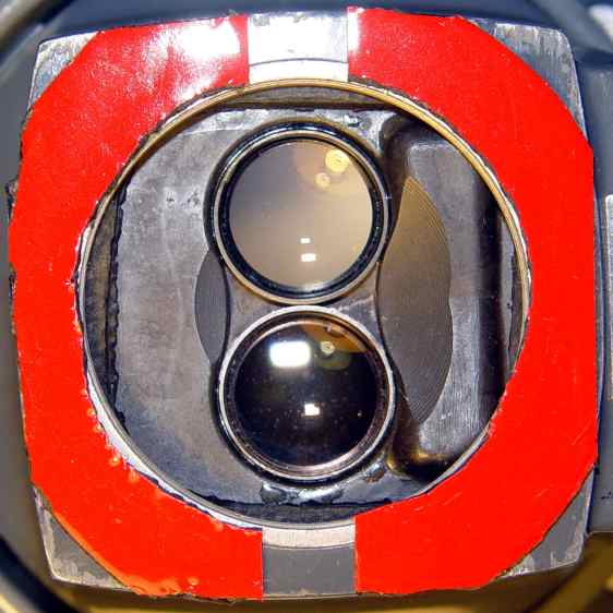 Stereo zoom microscope - taped snout