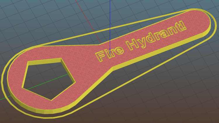 Hydrant Wrench - Slic3r preview