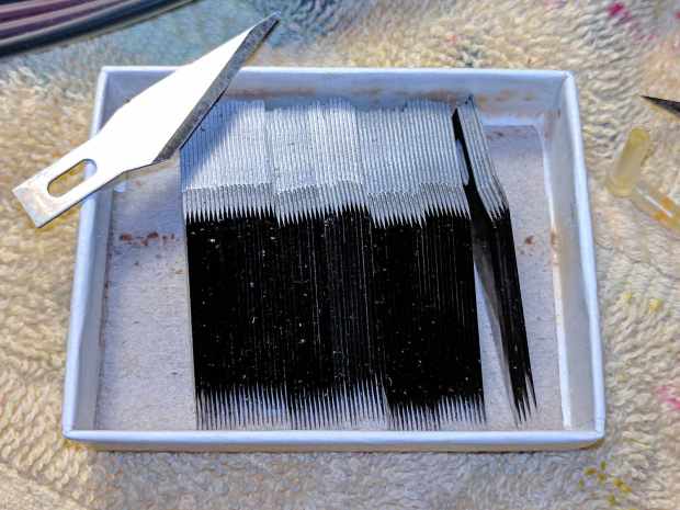 Matte black blade edges