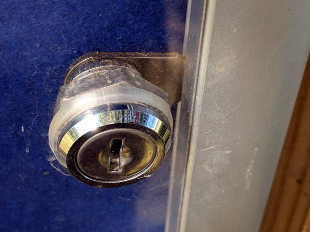Bulletin Board Lock - locked