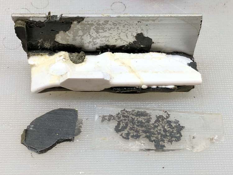 Refrigerator shelf slide - failed parts