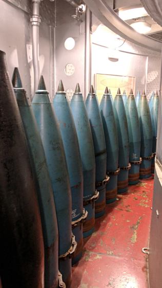 USS Massachusetts BB-59 - Turret 2 Lower Barbette 16 inch Shell Storage