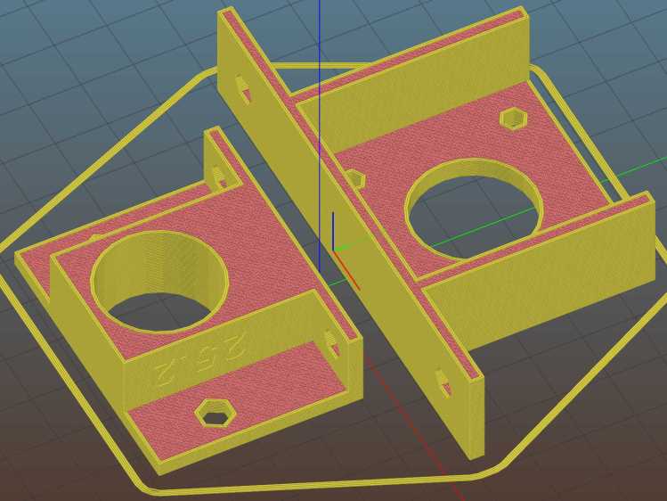 NEMA17 and Bearing Mounts - Slic3r preview