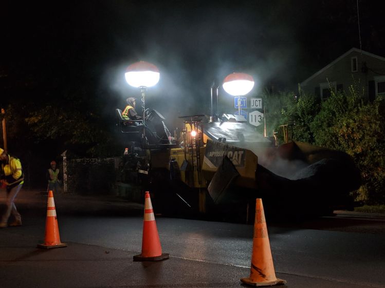 Rt 376 Repave - Spreader in Wait