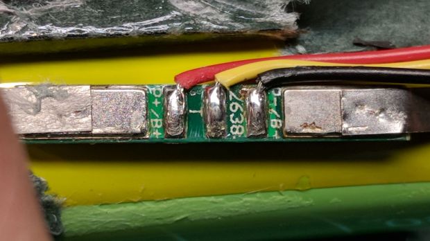 Fly6 - Battery Protection PCB - wire side