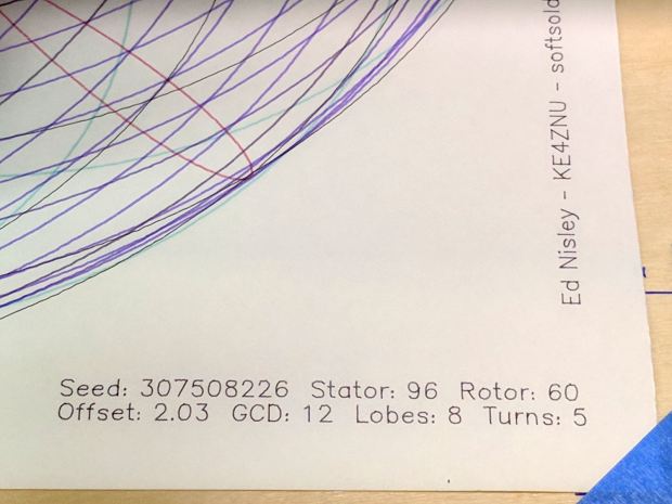 Spirograph pattern - black ceramic pen - detail