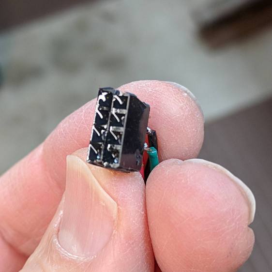 Epoxied connector - front