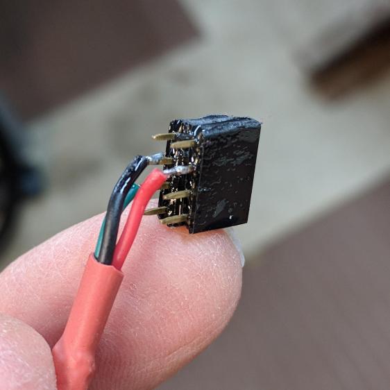 Epoxied connector - rear