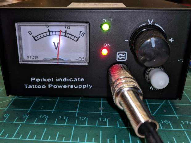 Tattoo power supply - revised front panel