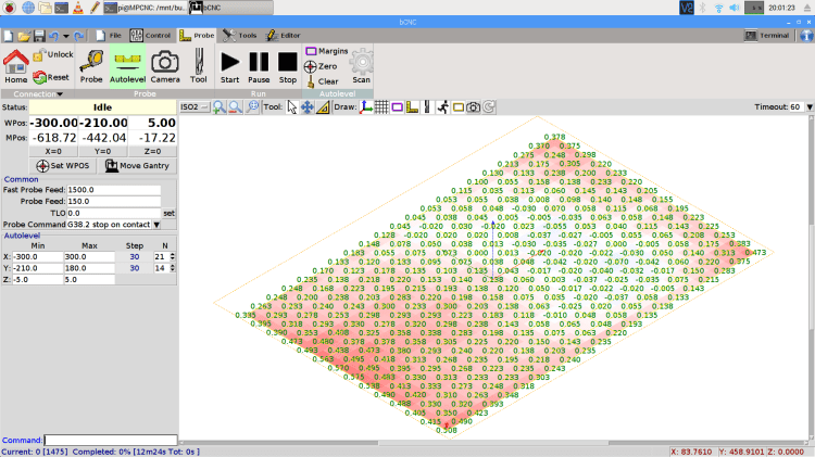 bCNC - Probe Array - 600x390 30 mm OC - ISO2
