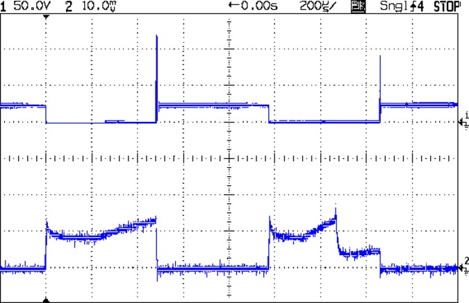 BLDC Blower - 24 V 1 kHz 50 pct 2600 RPM - 200 mA-div - sample C