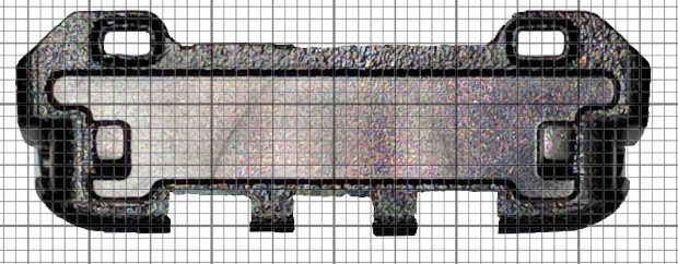 Baofeng BL-5 - Base with mm grid overlay