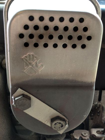 Snowblower muffler installed