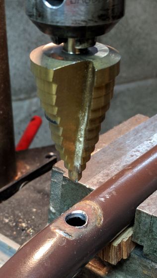 Bench Leg - step-drilling to size