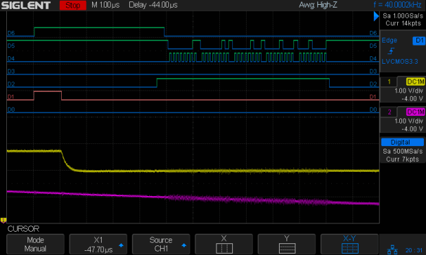 Analog 4 kHz @ 40 kHz - SPI demo detail