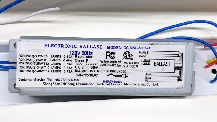 Electronic ballast - label