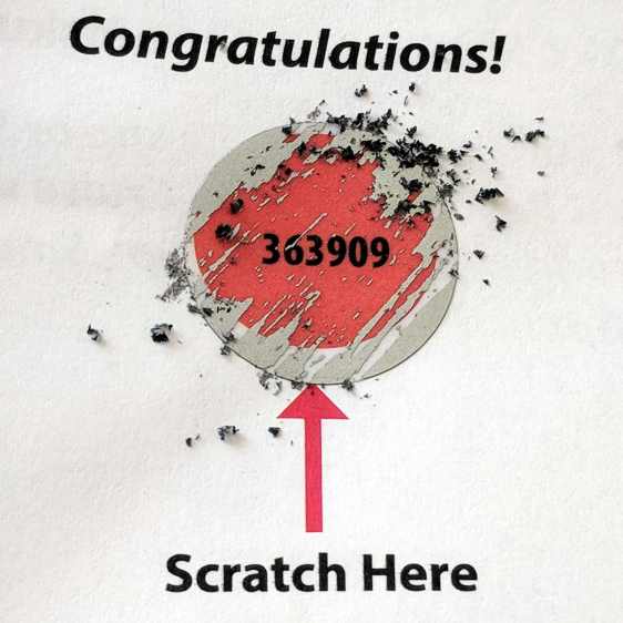 TCU 100 - scratch-off number