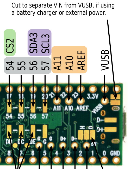 Teensy 3.6 Back - VIN to VUSB jumper
