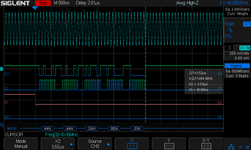 FM DDS 10 MHz - SPI 16 MHz LSB