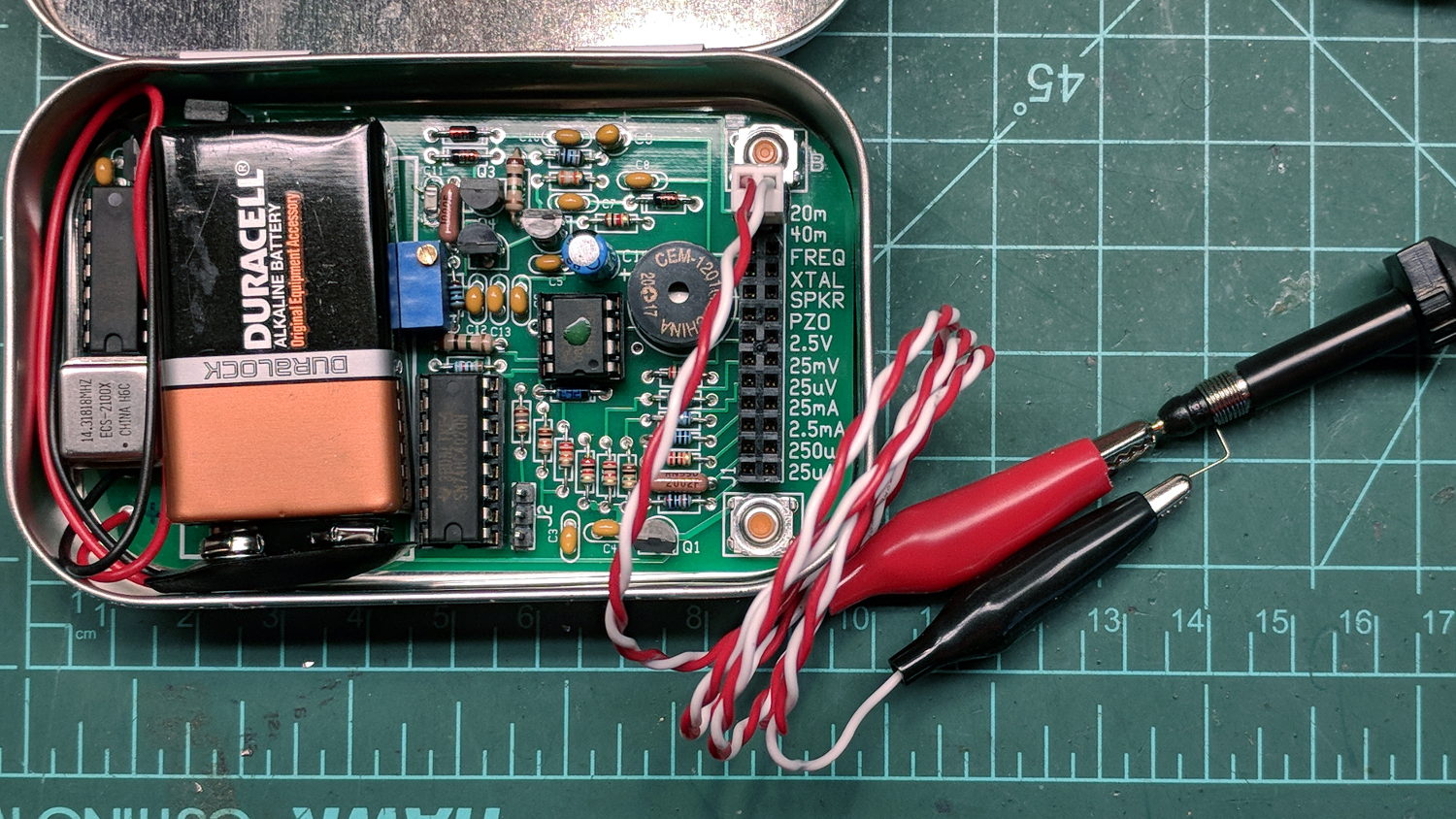 QRPme Pocket Pal II - clip leads to probe tip
