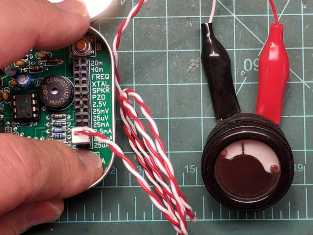 QRPme Pocket Pal II - 250 uA meter test