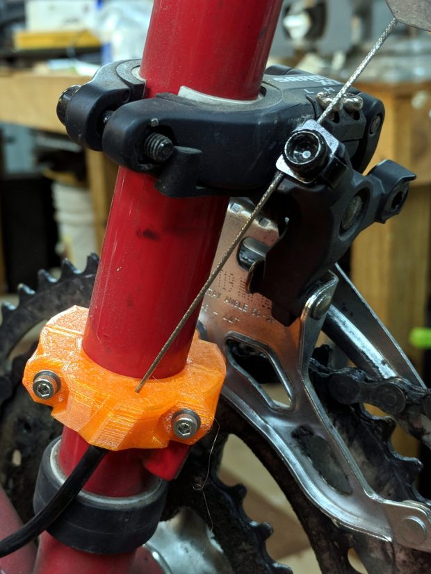 Tour Easy Front Derailleur Cable Clamp V2 - rear quarter view