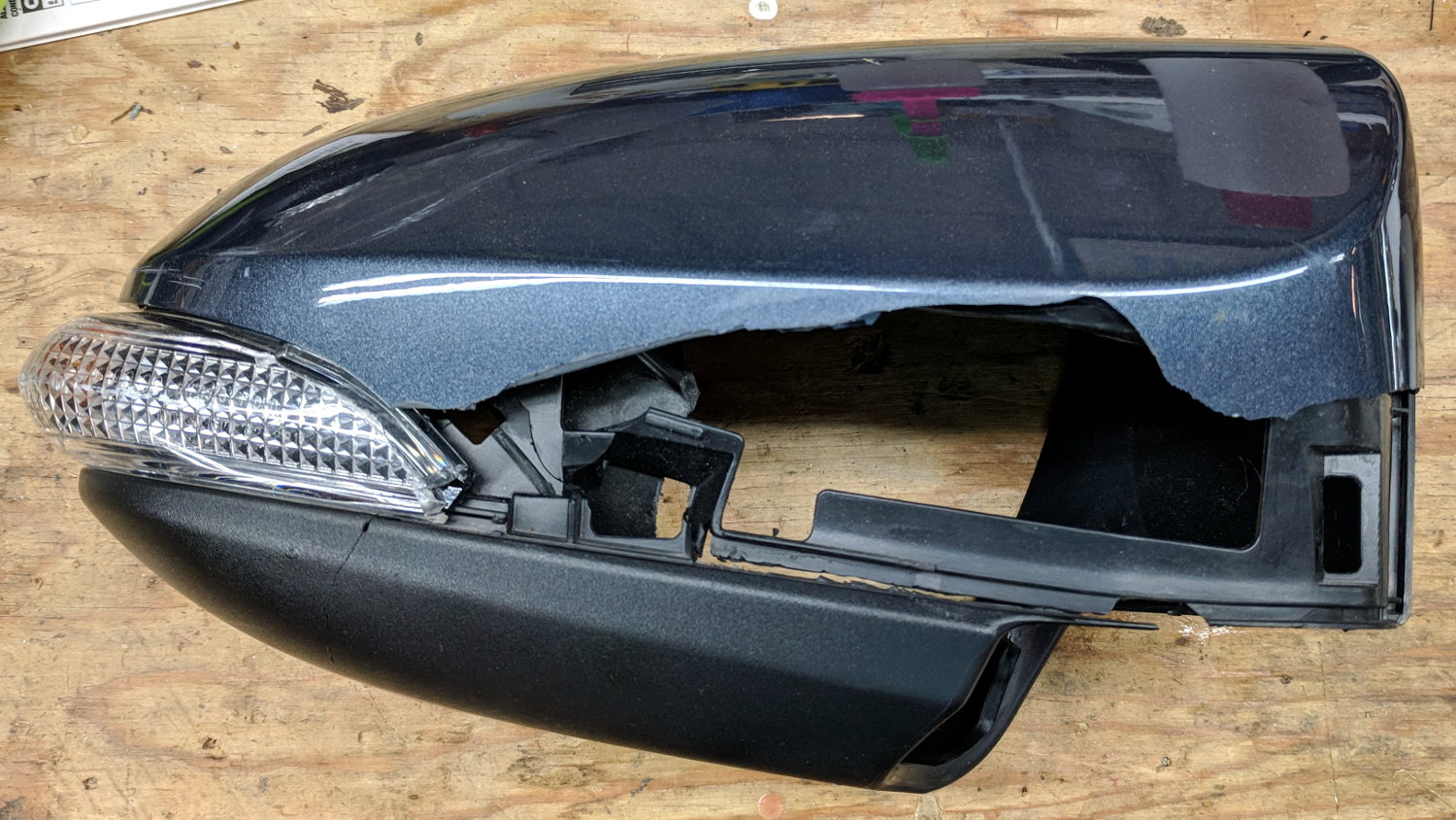 Car mirror - shattered housing